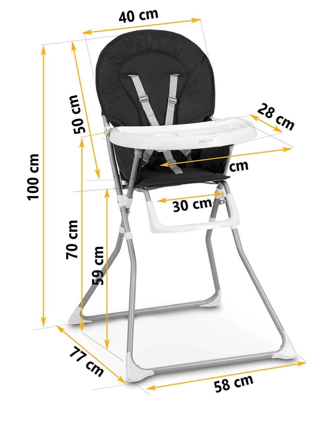 Fando 7067 grey-black feeding chair