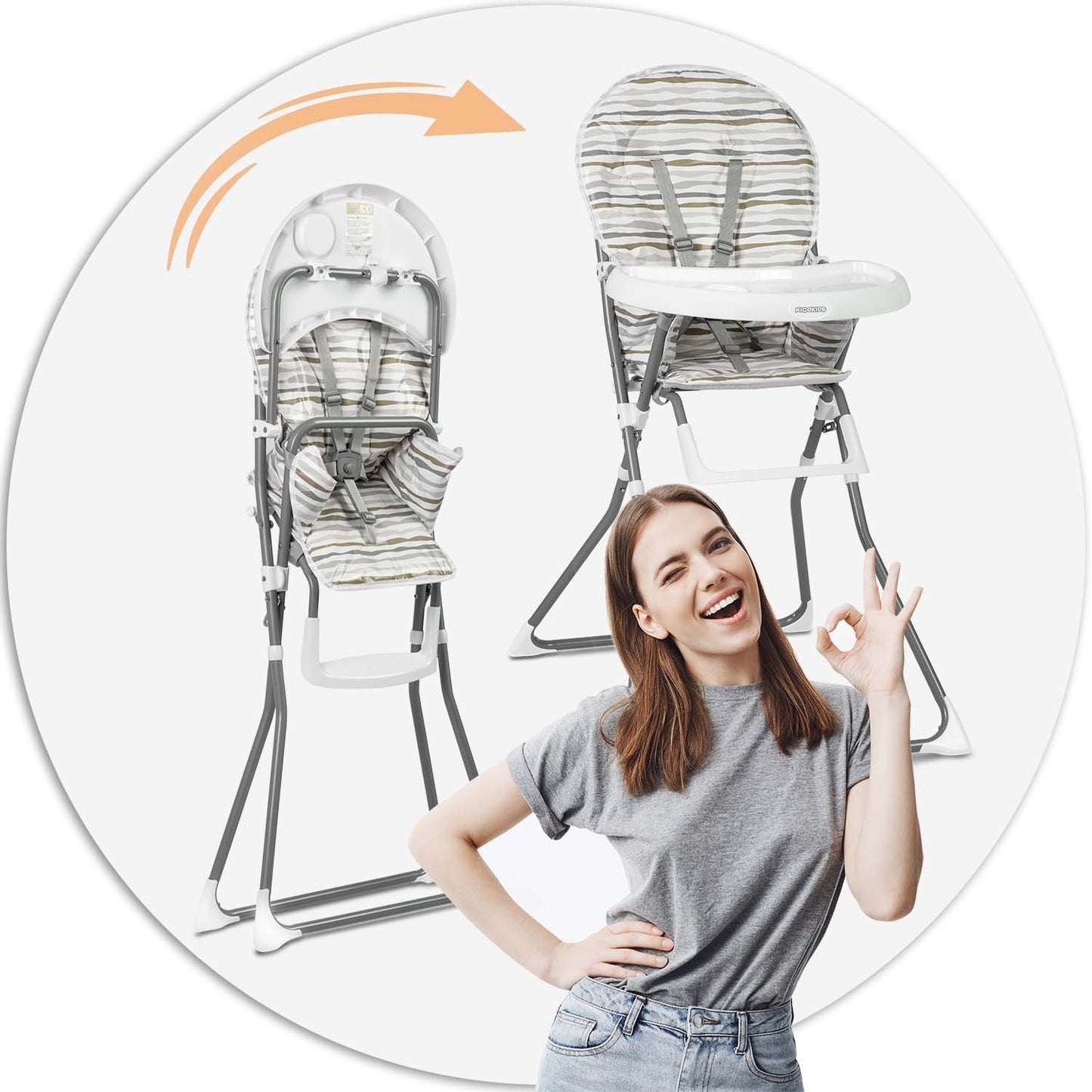 Fando 7068 striped high chair