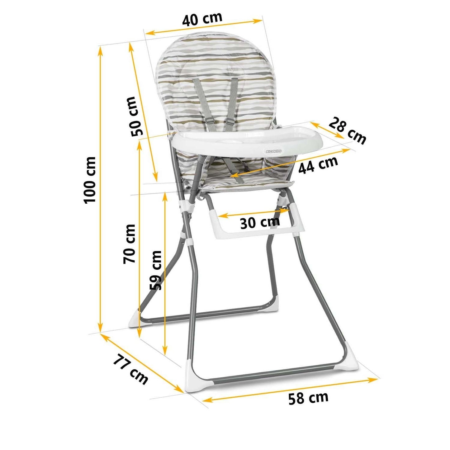 Fando 7068 striped high chair