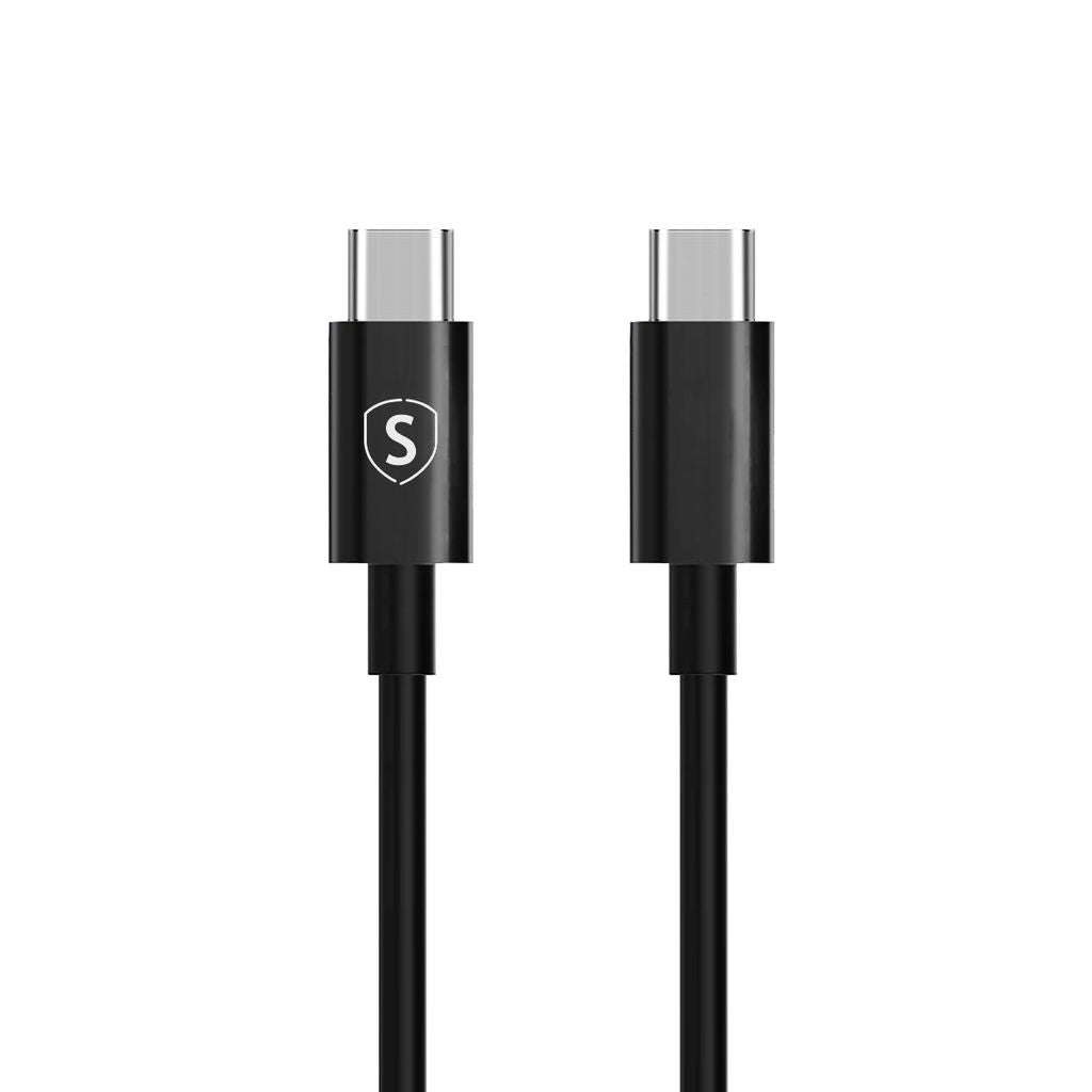 Fast charging cable USB-C to USB-C 60W, 3A, PD, 0.25m - Black