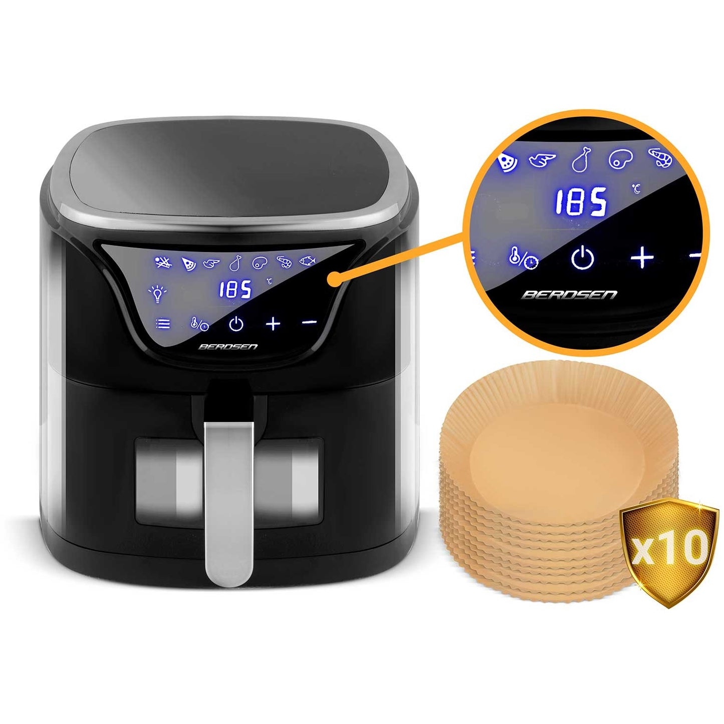 Air Fryer 5L, Touchscreen, 1500W, 7 Programs