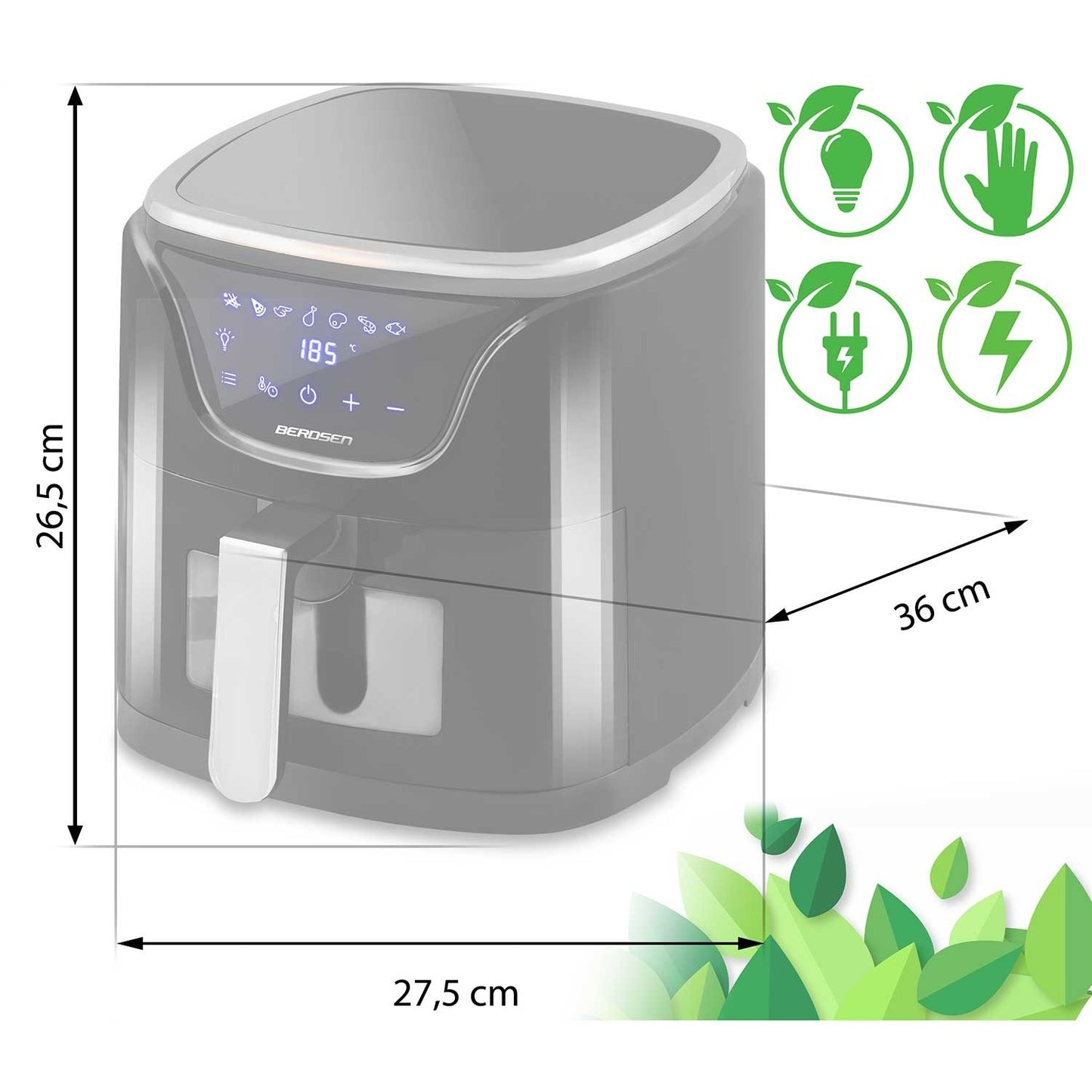 Air Fryer 5L, Touchscreen, 1500W, 7 Programs