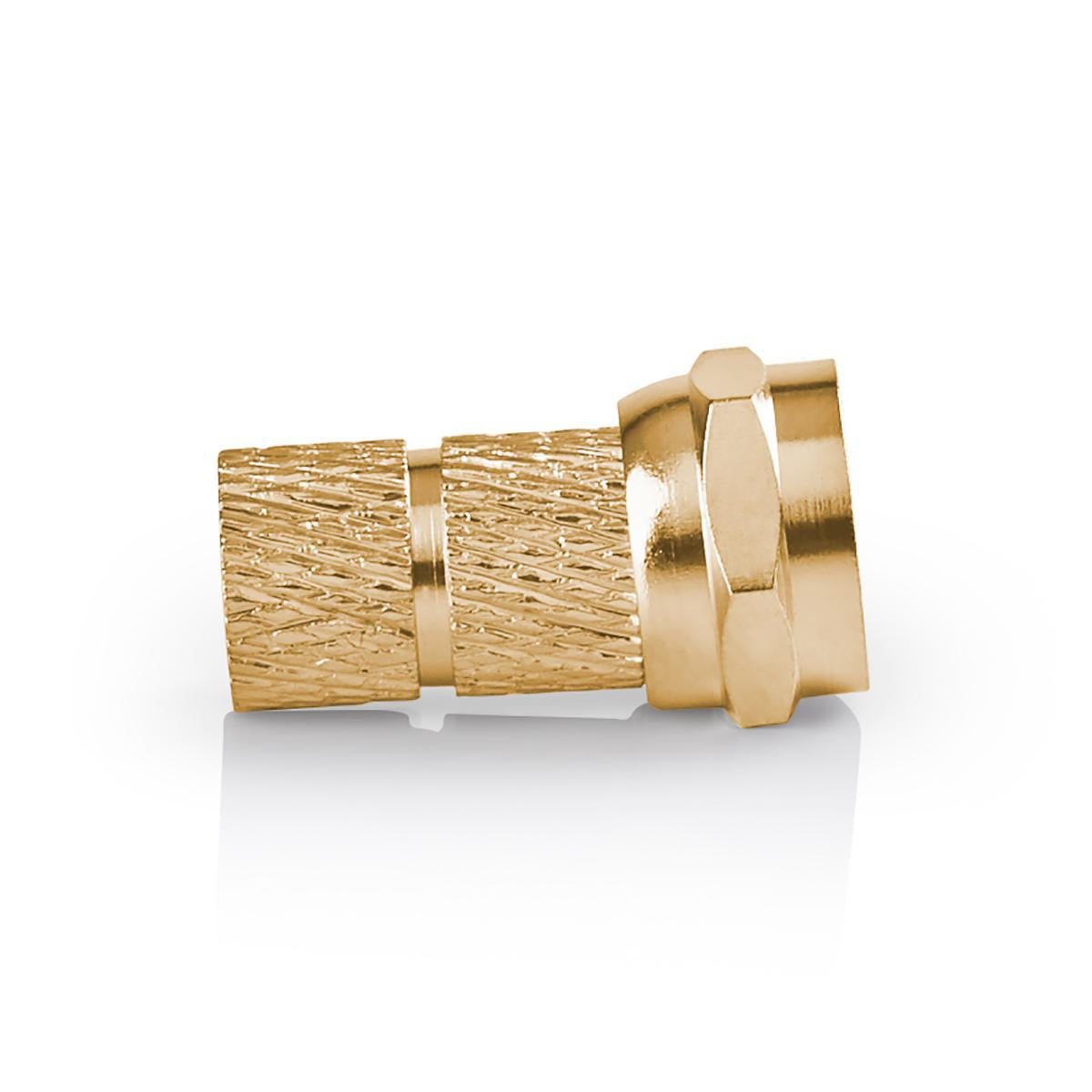 F connector | Straight | Male | Gold Plated | 75 Ohm | Twist-On | Cable input diameter: 7 mm | Copper | Metal | 2 pcs. | Cardboard box with window