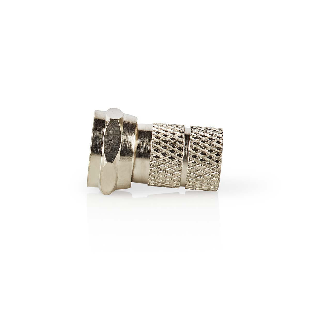 F connector | Straight | Male | Nickel Plated | 75 Ohm | Twist-On | Cable input diameter: 5.5 mm | Zinc Alloy | Silver | 5 pcs. | Box