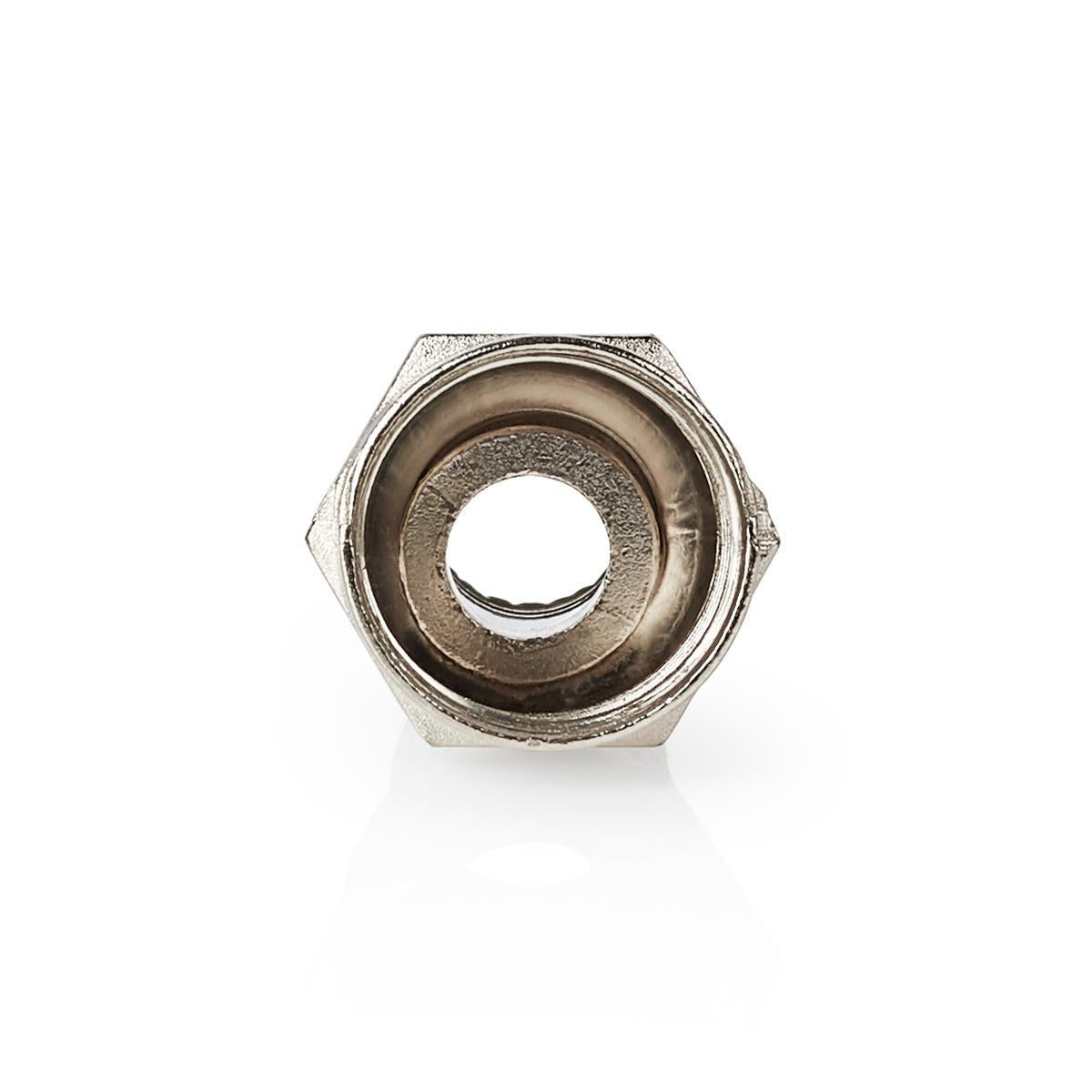 F connector | Straight | Male | Nickel Plated | 75 Ohm | Twist-On | Cable input diameter: 7.4 mm | Zinc Alloy | Silver | 25 pcs. | Plastic bag