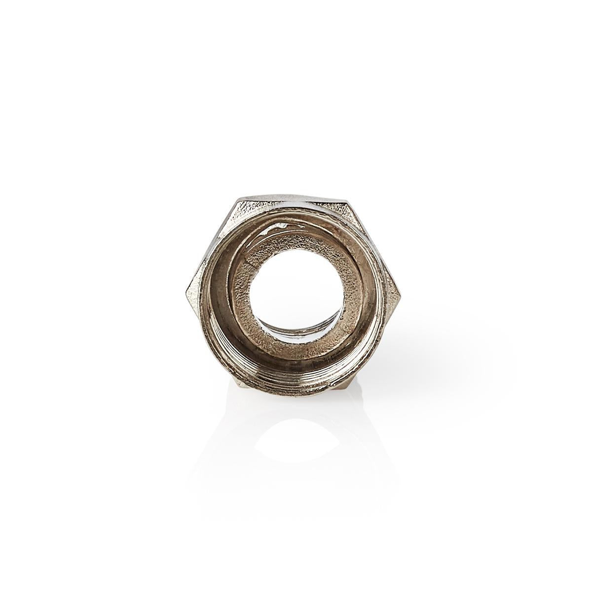 F connector | Straight | Male | Nickel Plated | 75 Ohm | Twist-On | Cable input diameter: 7.5 mm | Zinc Alloy | Silver | 25 pcs. | Plastic bag