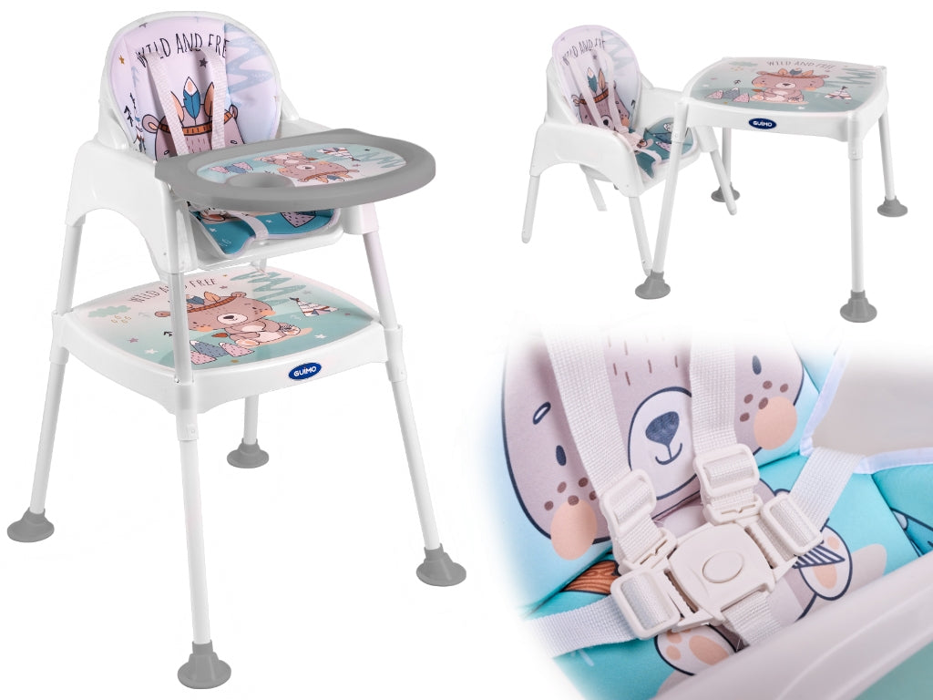 Feeding chair stool stool chair 3in1 blue