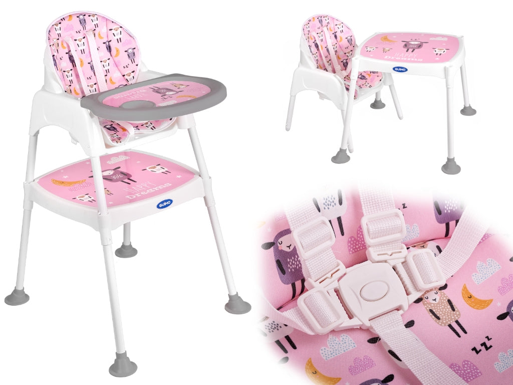 Feeding chair stool stool chair 3in1 pink