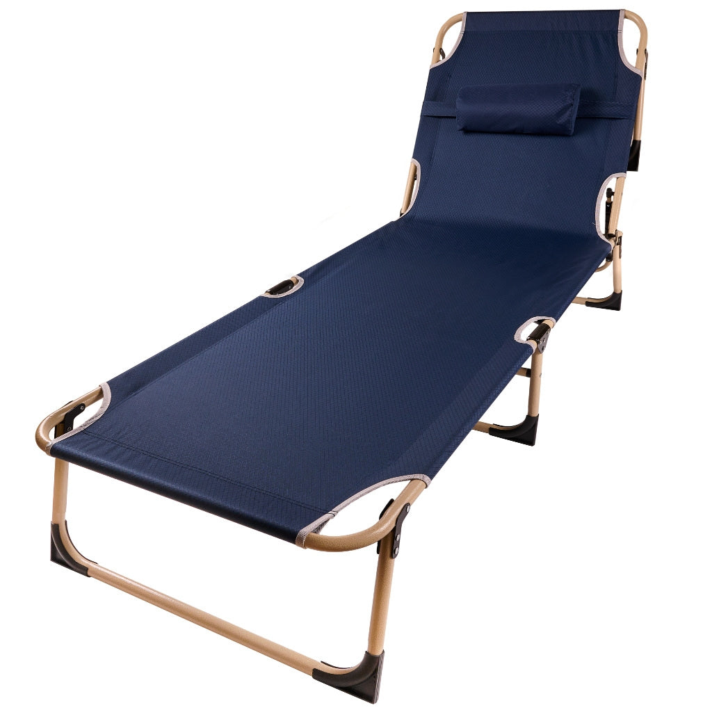 Field bed folding tourist bed canada navy blue