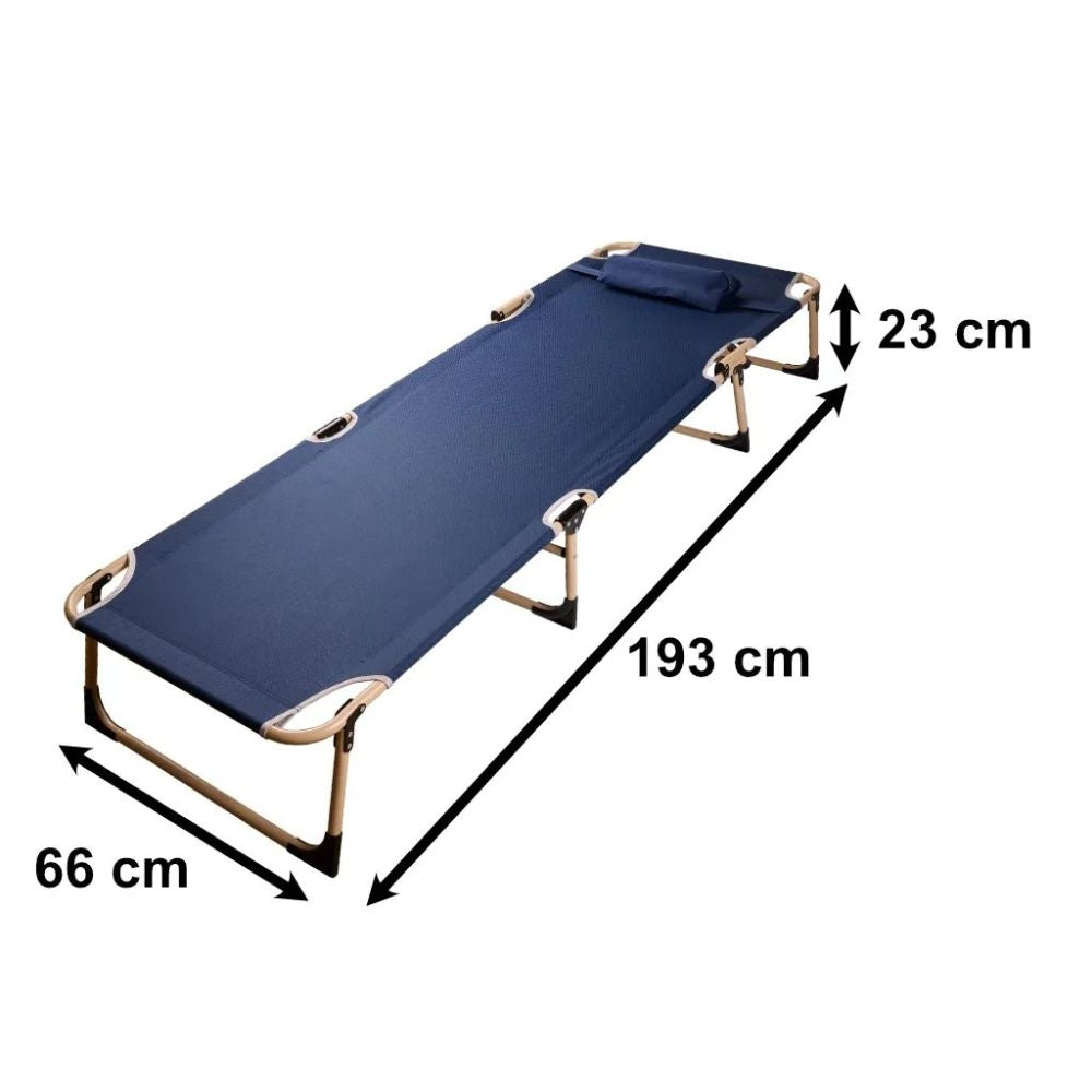 Field bed folding tourist bed canada navy blue