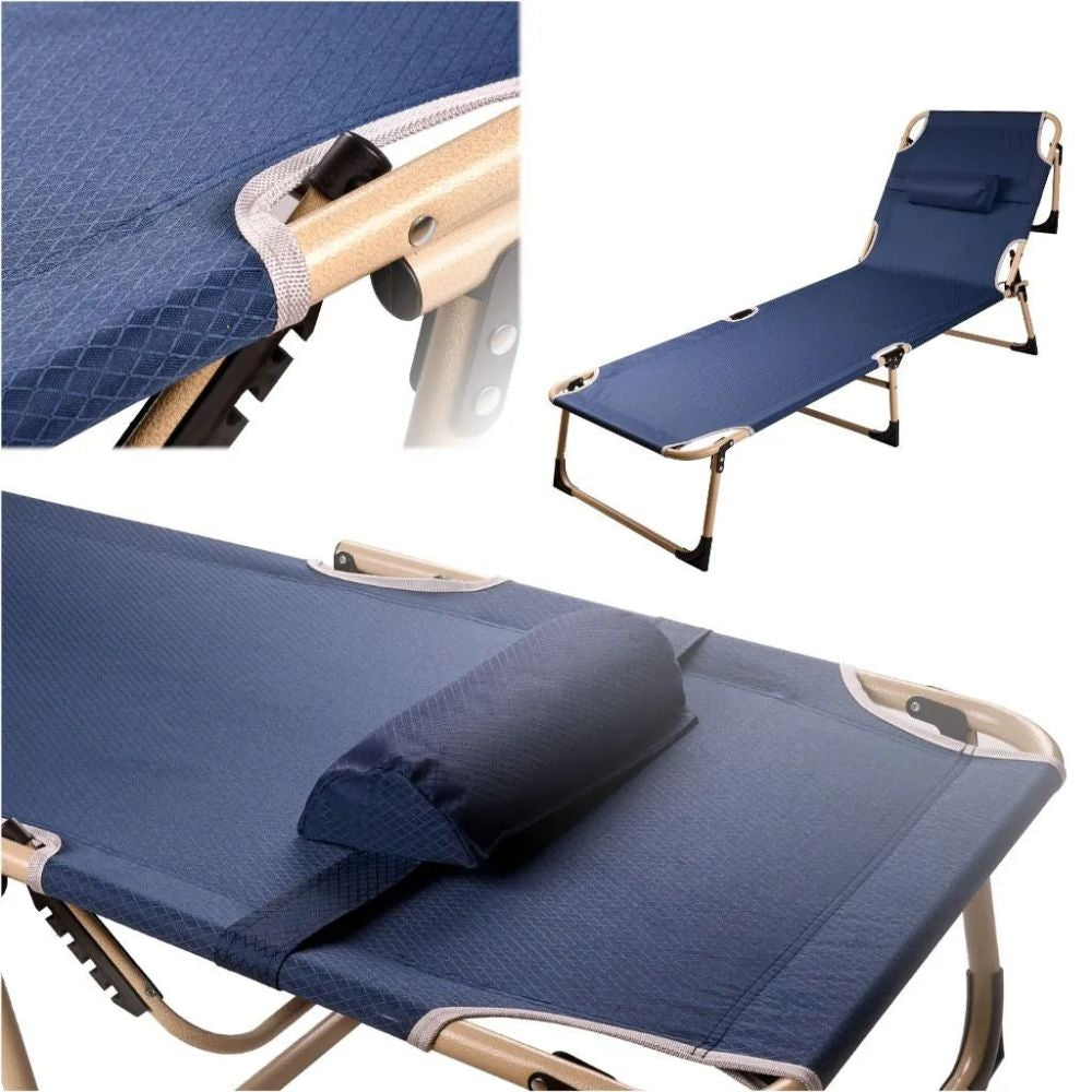 Field bed folding tourist bed canada navy blue