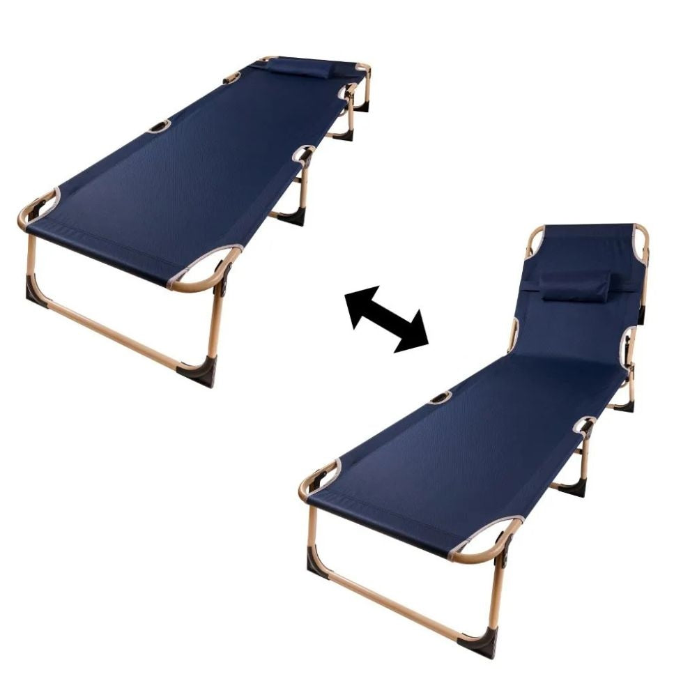 Field bed folding tourist bed canada navy blue