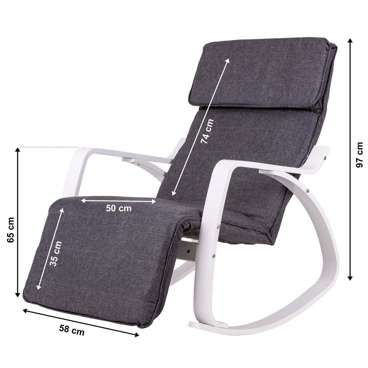 Finnish rocking armchair with a footrest