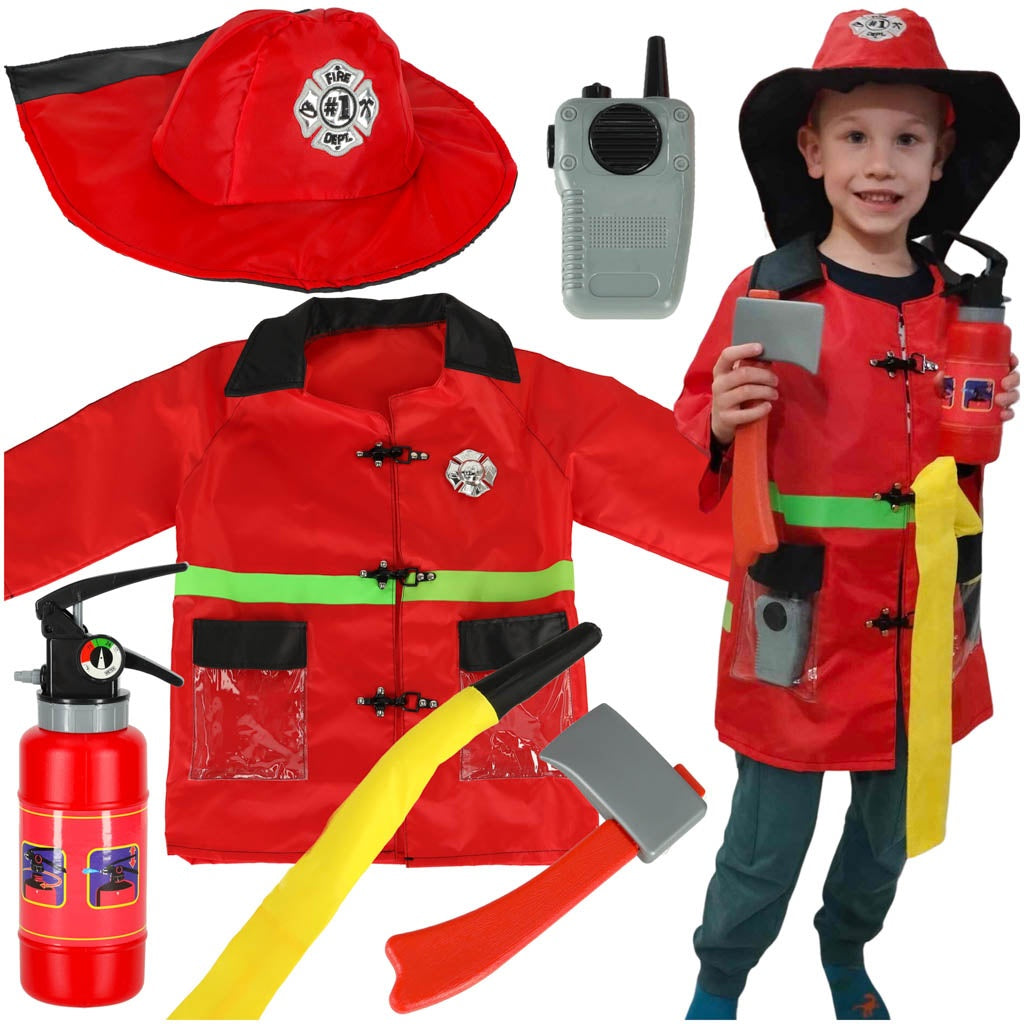 Firefighter walkie-talkie carnival costume 3-8 years old