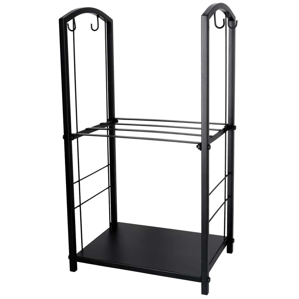 Fireplace Log Rack With Tools, Metal, 2 Shelves