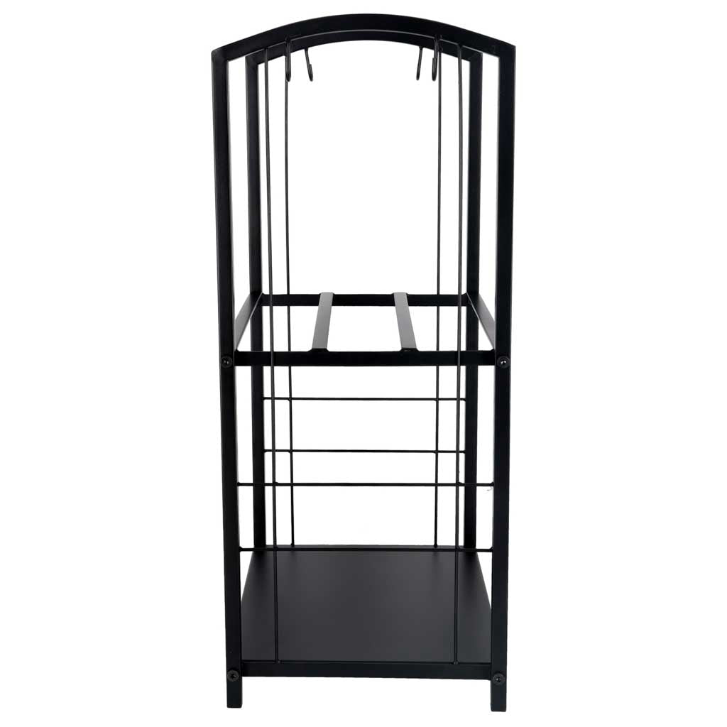 Fireplace Log Rack With Tools, Metal, 2 Shelves