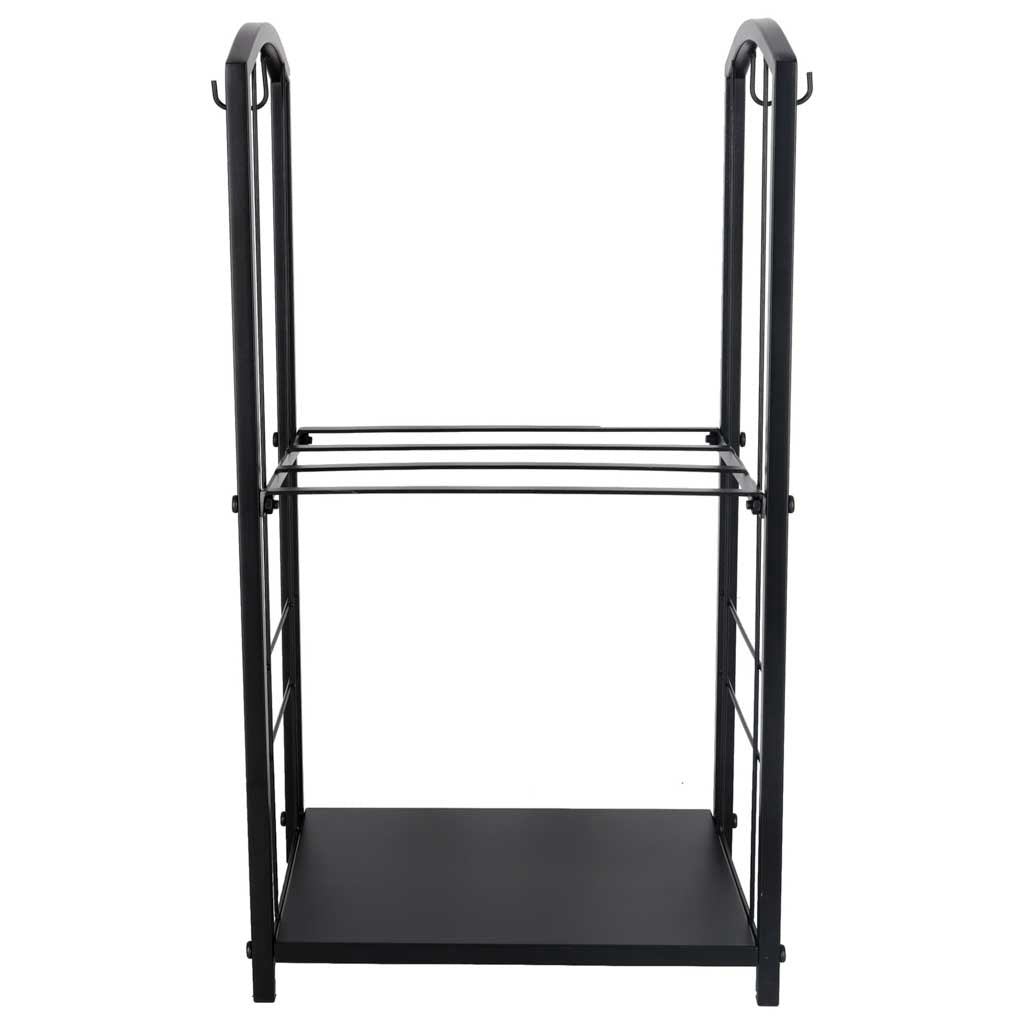 Fireplace Log Rack With Tools, Metal, 2 Shelves