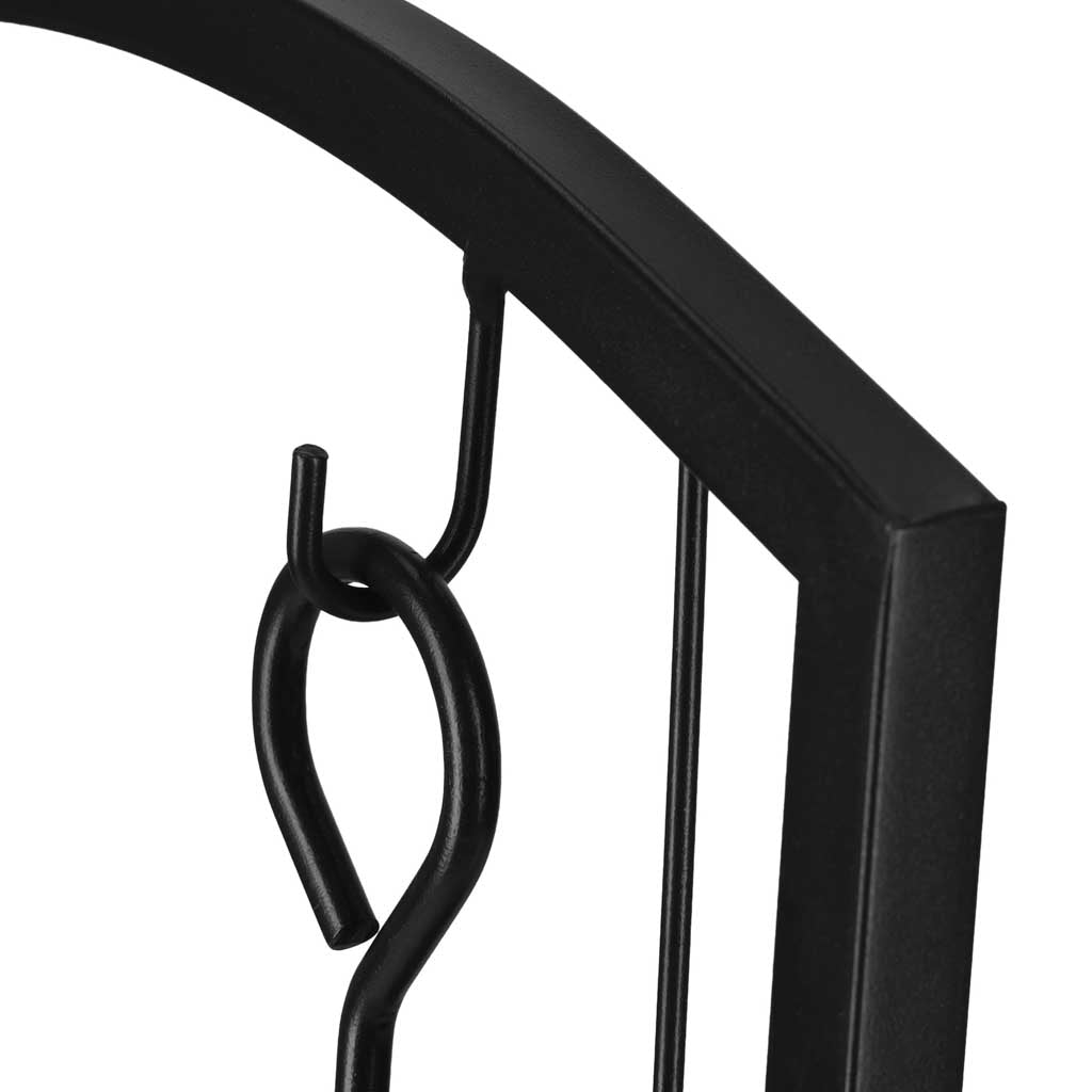 Fireplace Log Rack With Tools, Metal, 2 Shelves