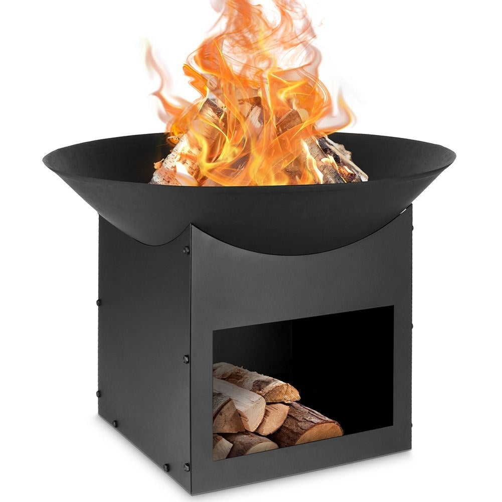 Fireplace for Garden with Wood Storage