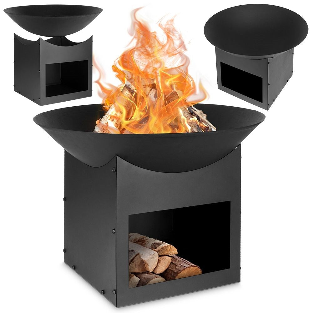 Fireplace for Garden with Wood Storage
