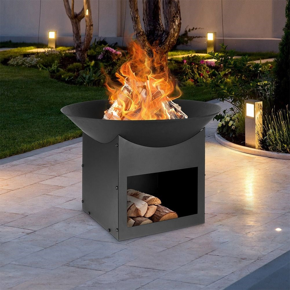 Fireplace for Garden with Wood Storage