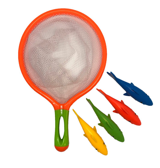 Diving Fish Toy Set with Net for Pool Fun