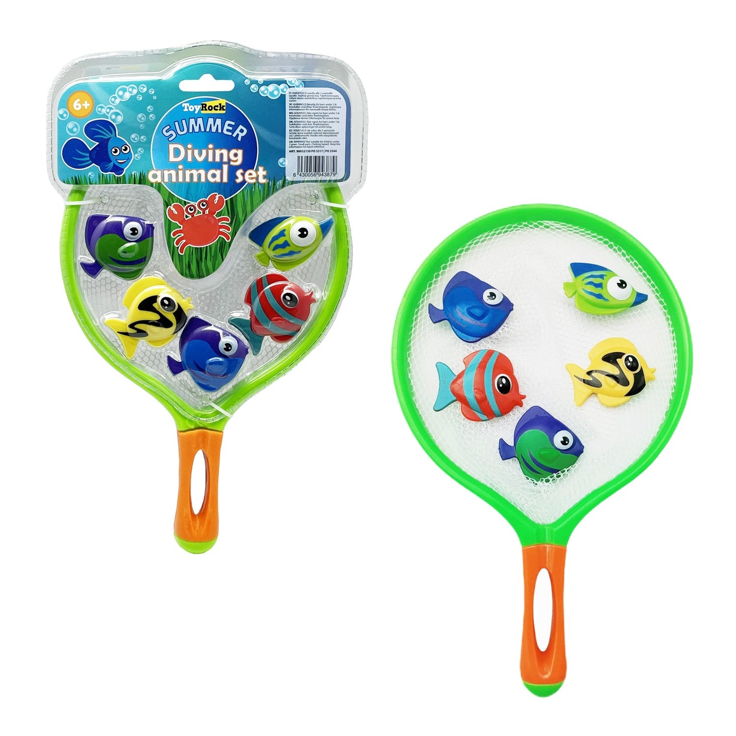Diving Fish Toy Set with Net for Pool Fun