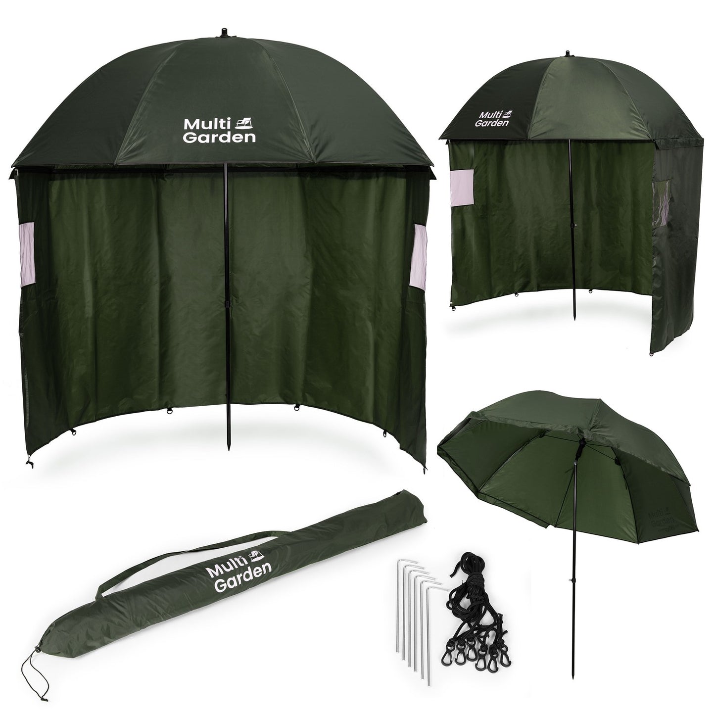 Fishing umbrella with cover walls, waterproof tent, height adjustment, MultiGarden