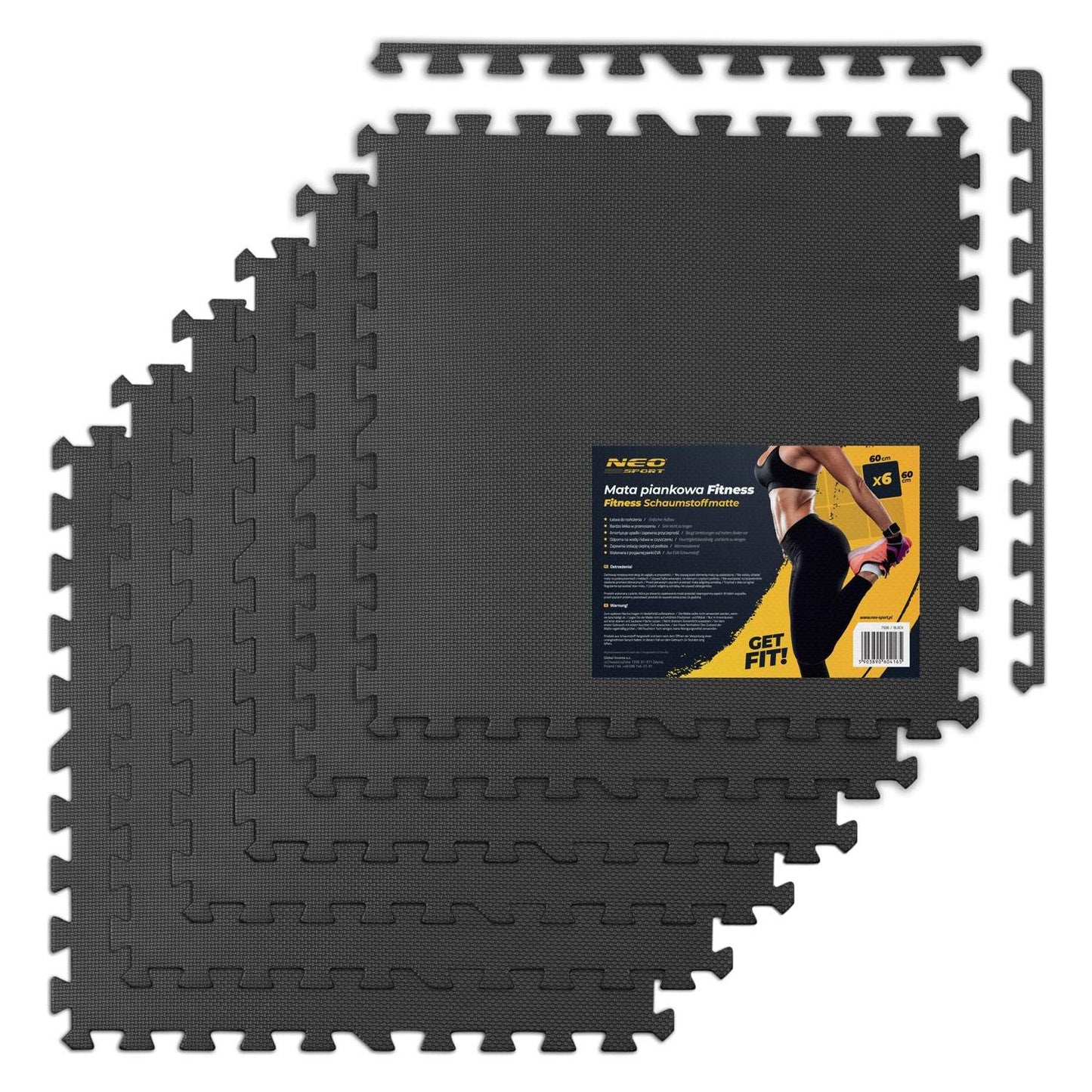 Fitness Puzzle Mat 180x120 cm EVA Foam, Non-Slip, BPA-Free
