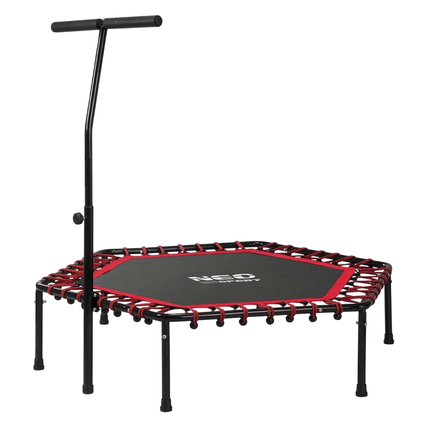 Fitness trampoline with handle 127 cm Neo-Sport - hexagonal red