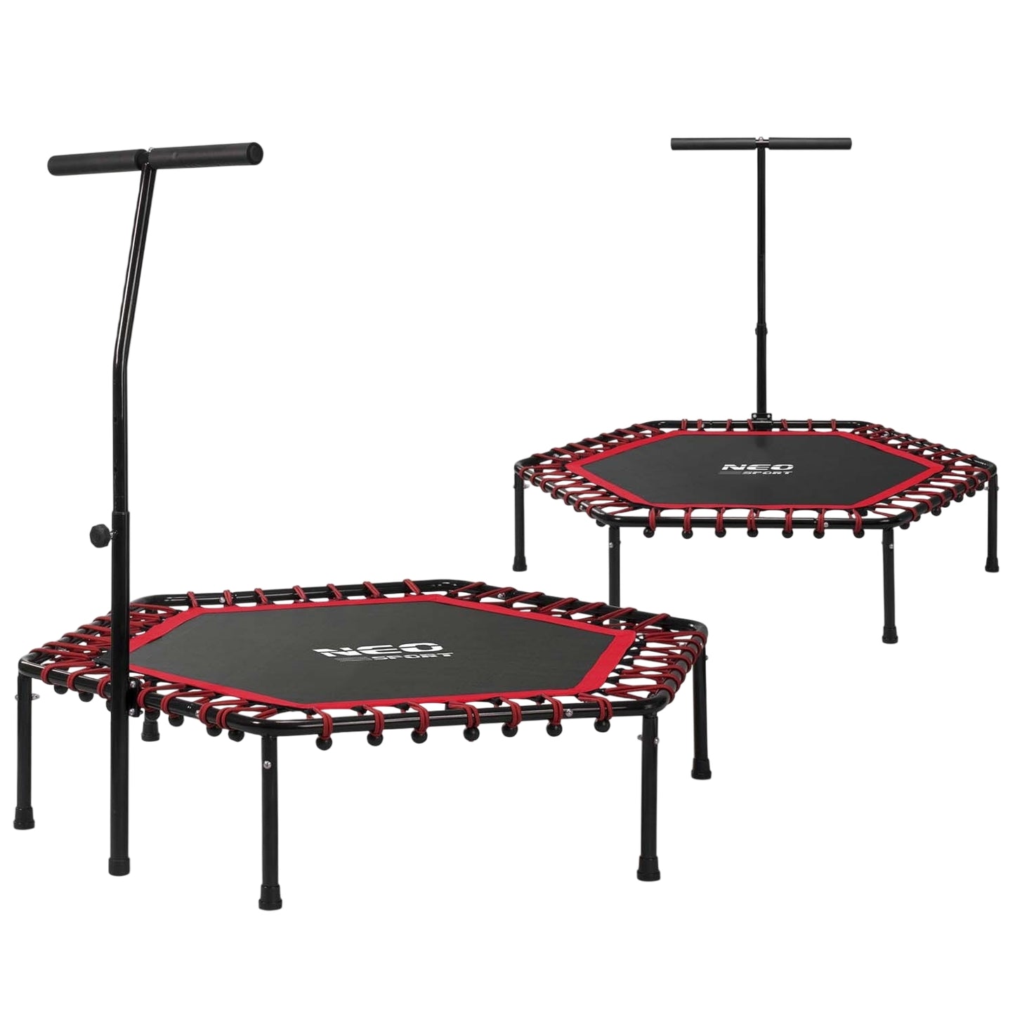 Fitness trampoline with handle 127 cm Neo-Sport - hexagonal red
