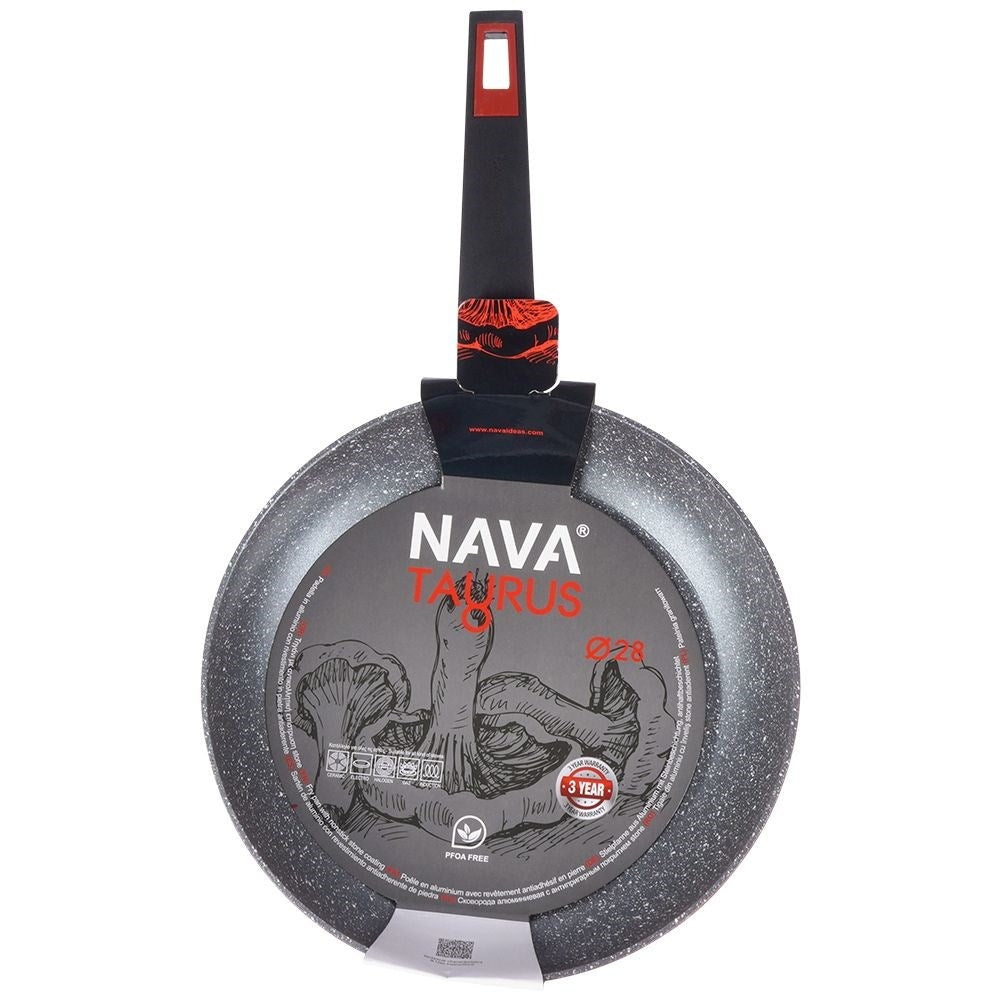 Five-layer frying pan with non-stick granite coating