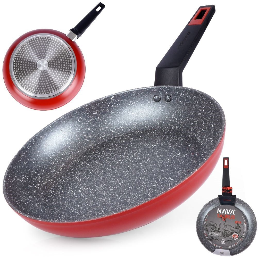 Five-layer frying pan with non-stick granite coating