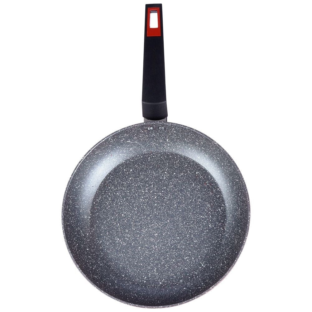 Five-layer frying pan with non-stick granite coating