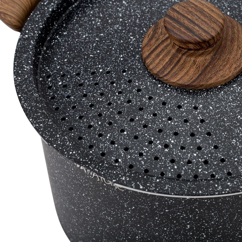 Five-layer non-stick pot for all stoves, dishwasher safe