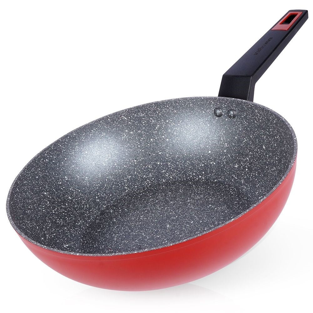 Five-layer wok with non-stick granite coating