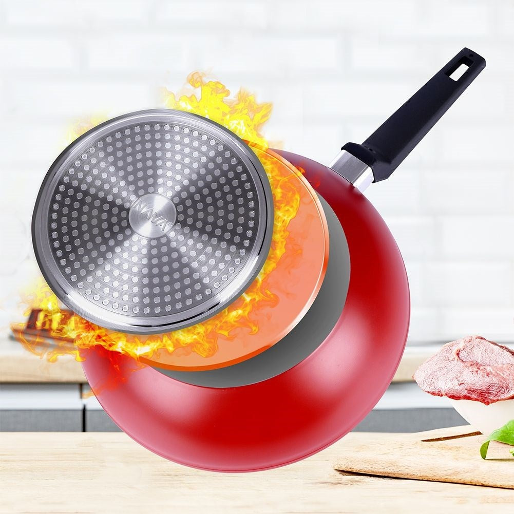 Five-layer wok with non-stick granite coating