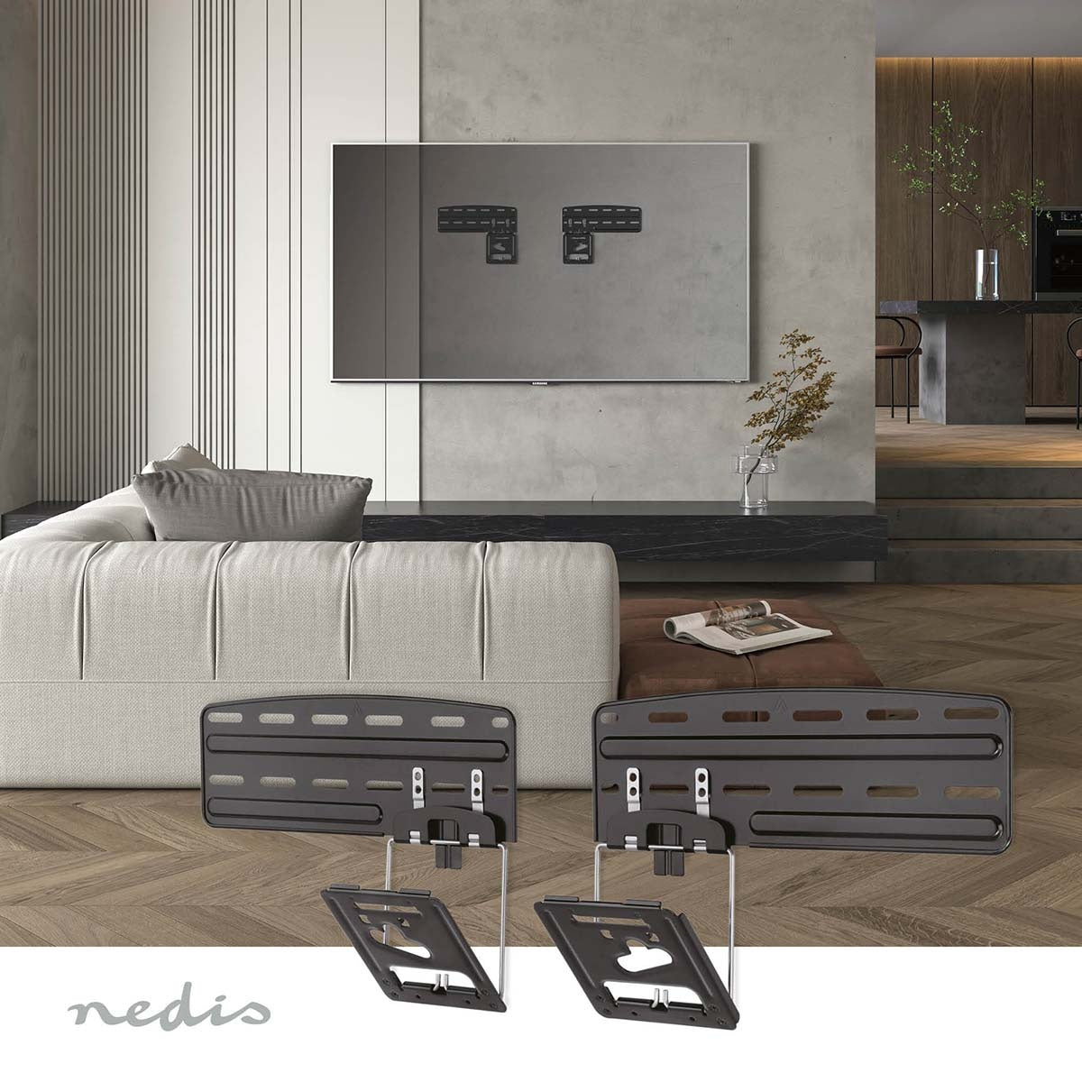 Fixed TV Wall Mount | 43 - 85 " | Maximum supported screen weight: 60 kg | Minimum wall distance: 7.50 mm | Steel | Black