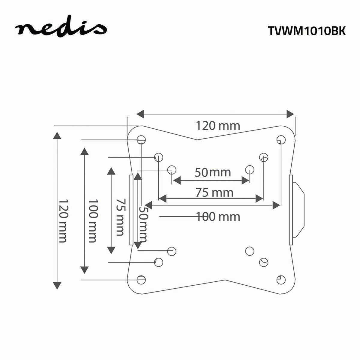 Fixed TV wall mount | 13-27 " | Maximum screen weight supported: 30 kg | Minimum wall distance: 20 mm | Steel | Black