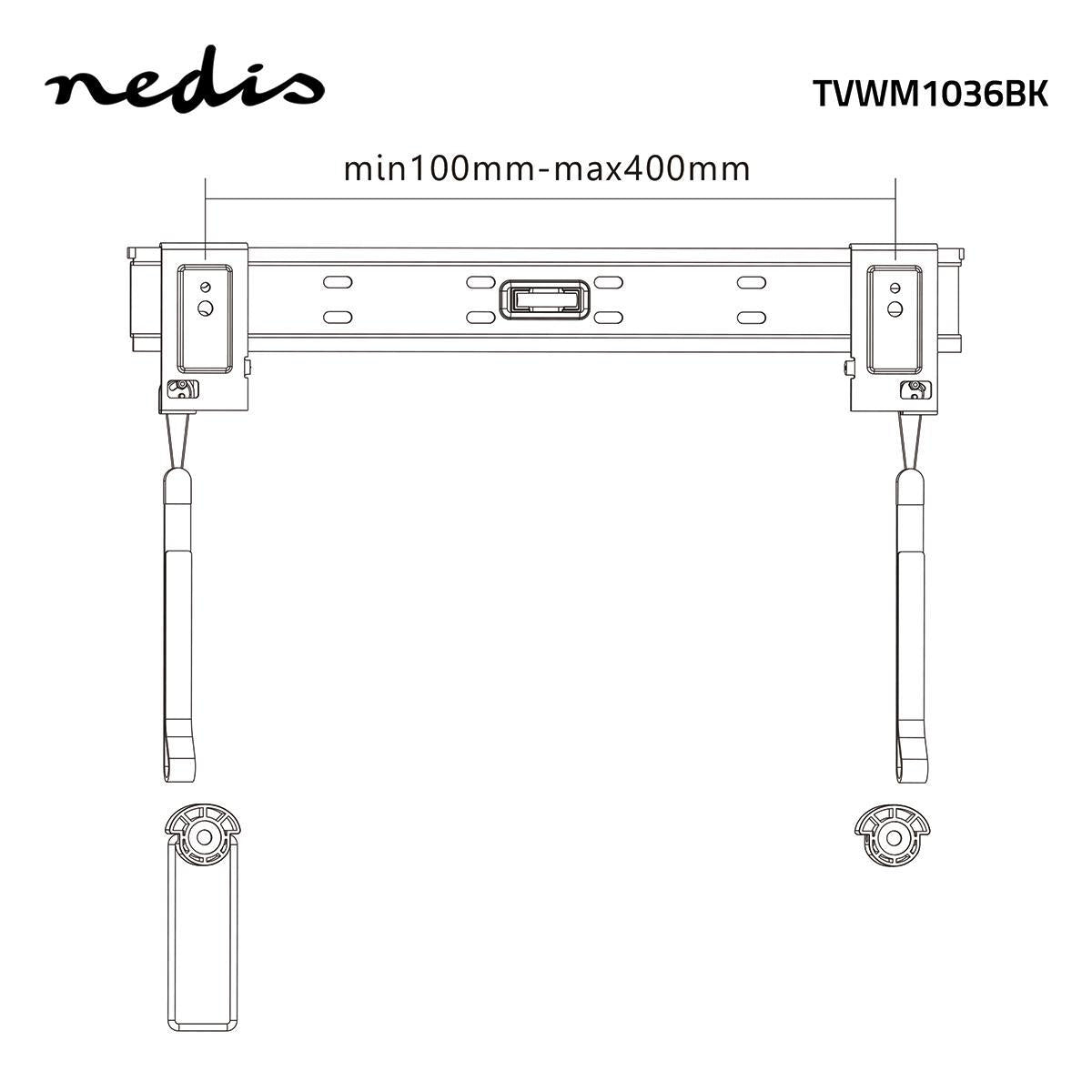 Fixed TV wall mount | 32-55 " | Maximum screen weight supported: 50 kg | Minimum wall distance: 14.5 mm | Steel | Black