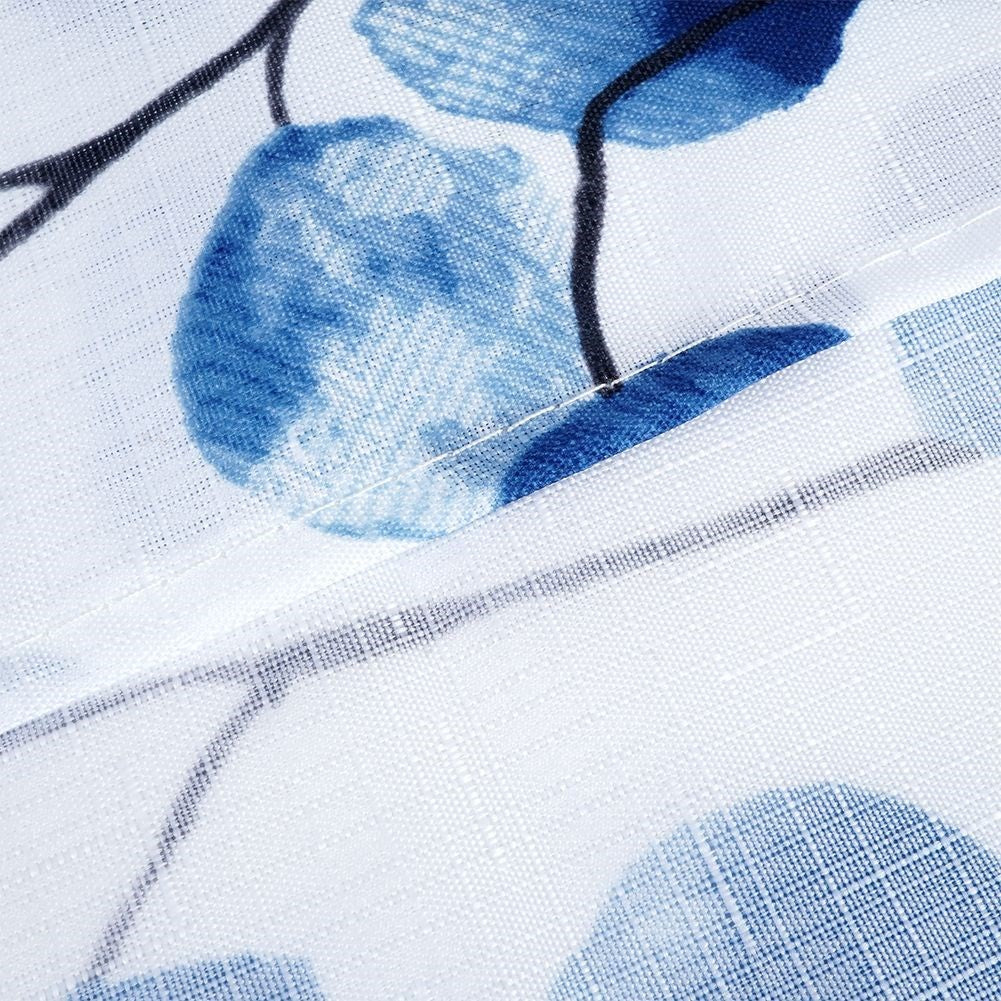 Flameproof white-blue canvas for home and garden