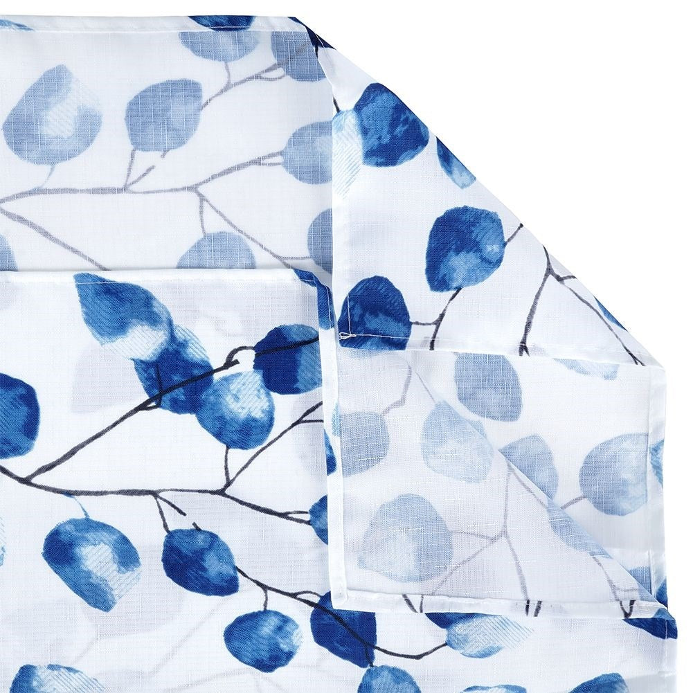 Flameproof white-blue canvas for home and garden