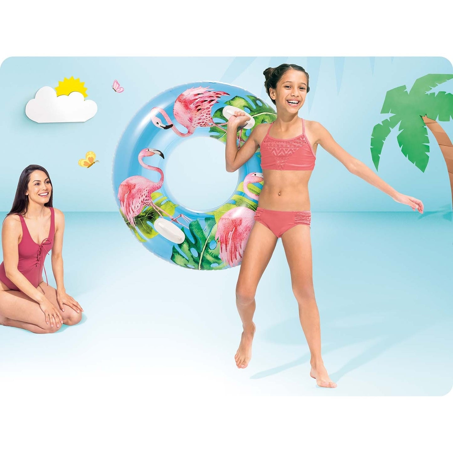 Flamingo swimming ring 97 cm XL INTEX 58263