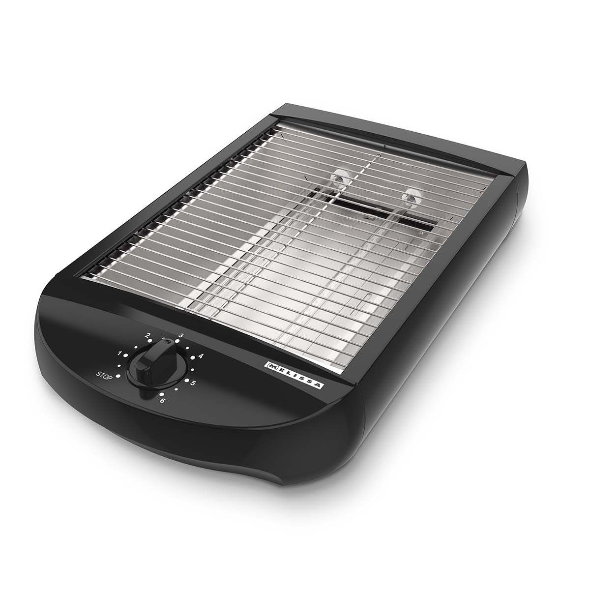 Flat Toaster, 600W, Timer, Removable Crumb Tray, Black