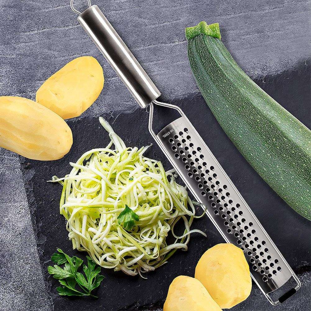 Flat grater 38 cm - Stainless steel for root vegetables & cheese
