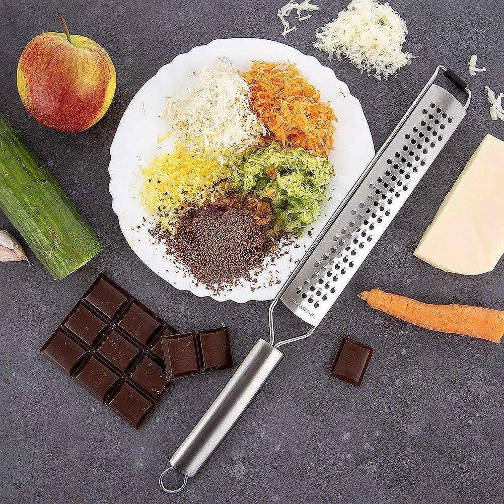 Flat grater 38 cm - Stainless steel for root vegetables & cheese