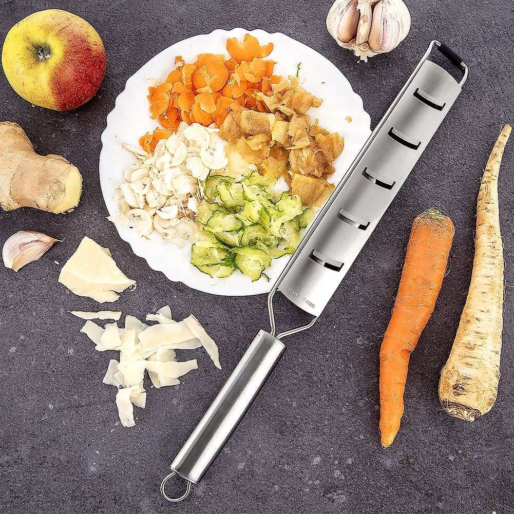 Flat kitchen grater 38 cm stainless steel for hard cheese and vegetables