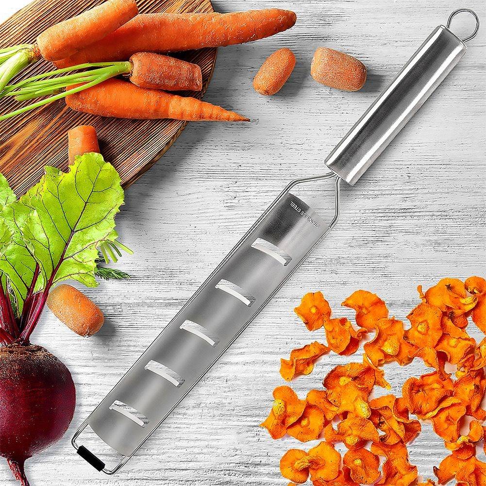 Flat kitchen grater 38 cm stainless steel for hard cheese and vegetables
