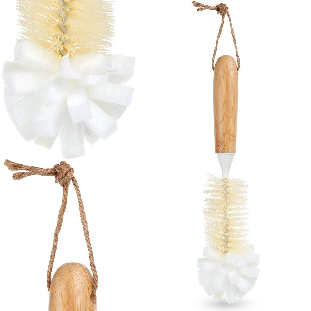 Flexible cleaning brush for bottle necks and baby bottles
