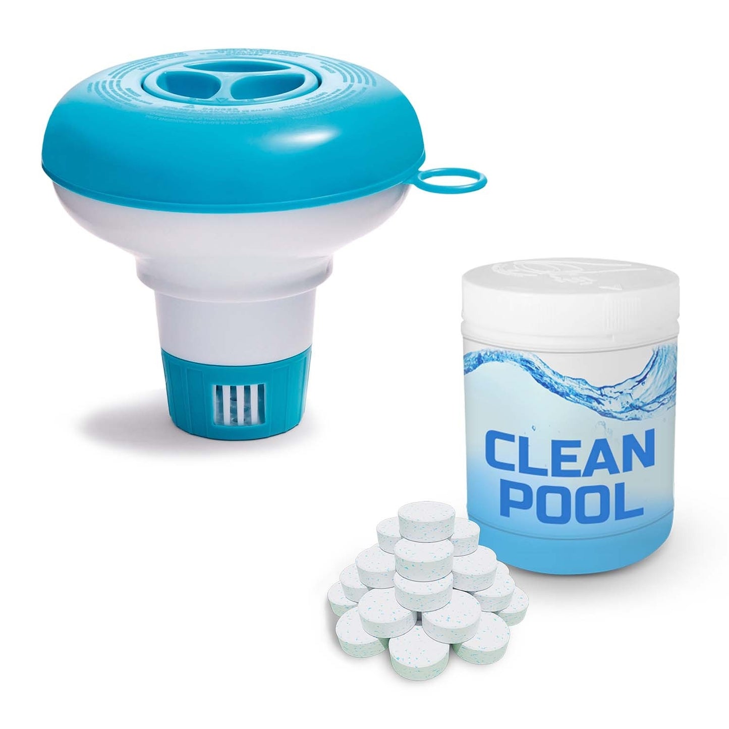 Floating dispenser for chemicals + 0.5 kg of multifunctional tablets